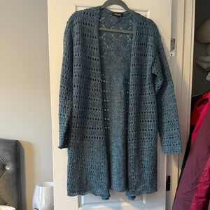 Papaya Blue Open-Front Cardigan